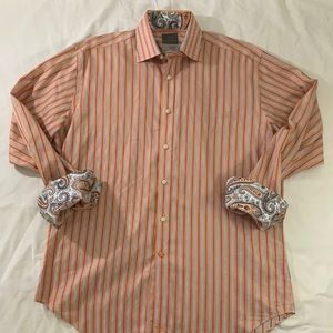 Thomas Dean Button Down Shirt Flip Cuffs Large